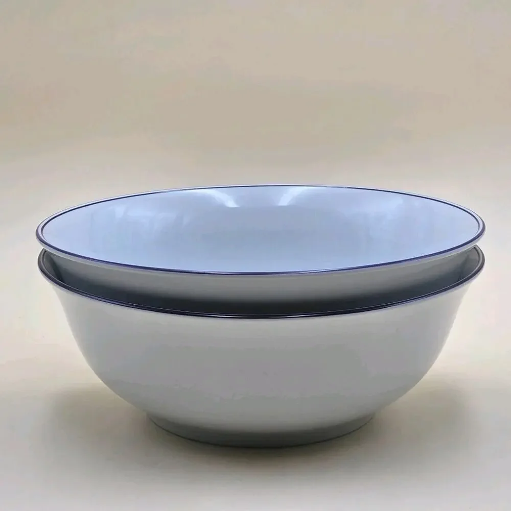 Alfoldi Porcelan Serving Bowl Set of 2 Blue Rim 10